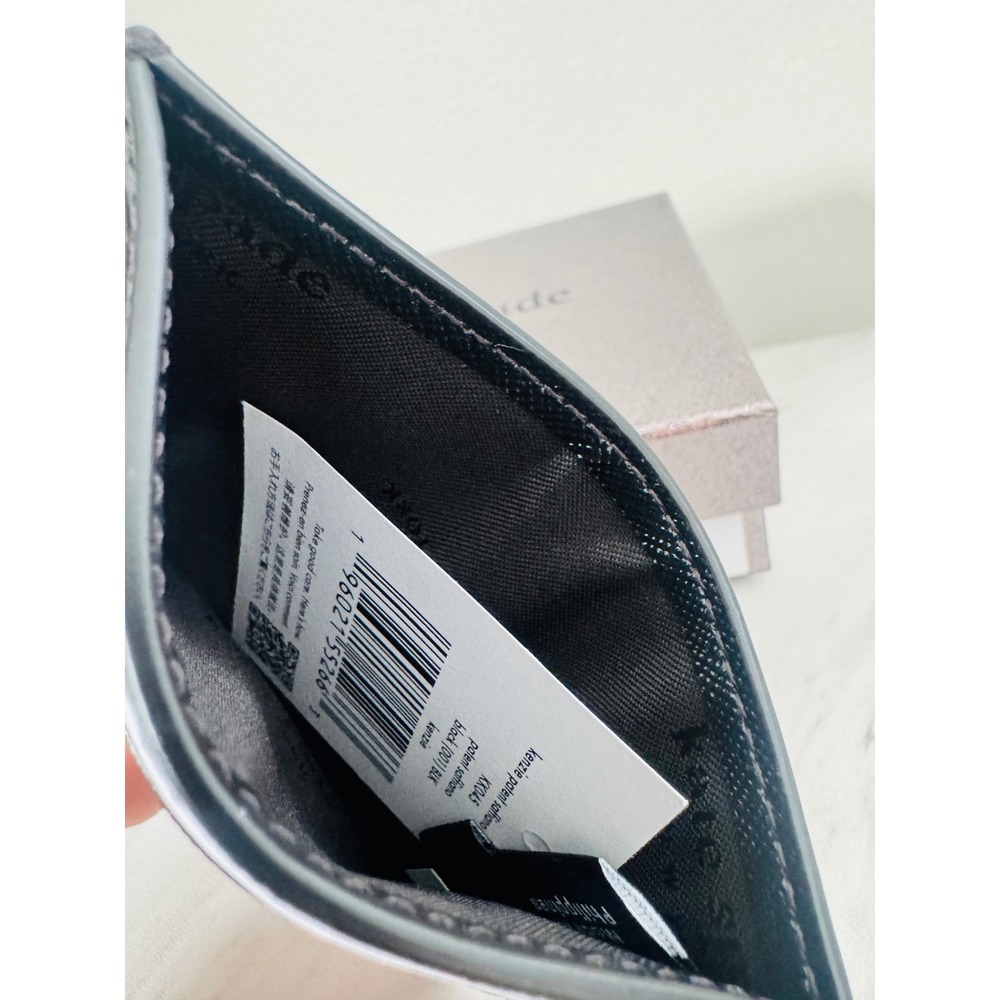 Kate Spade Kenzie Card‎ Case, Slim Chic, Designer, Black Leather, NWT - Picture 8 of 12